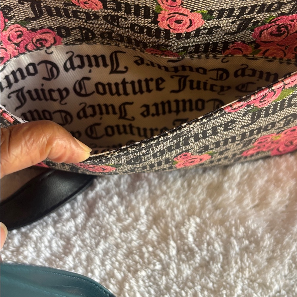Juicy Couture Black and Pink Rose Backpack with Make-Up Pouch - Picture 6 of 6